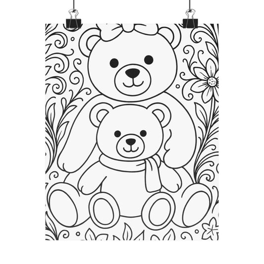 Colorable Bear Poster
