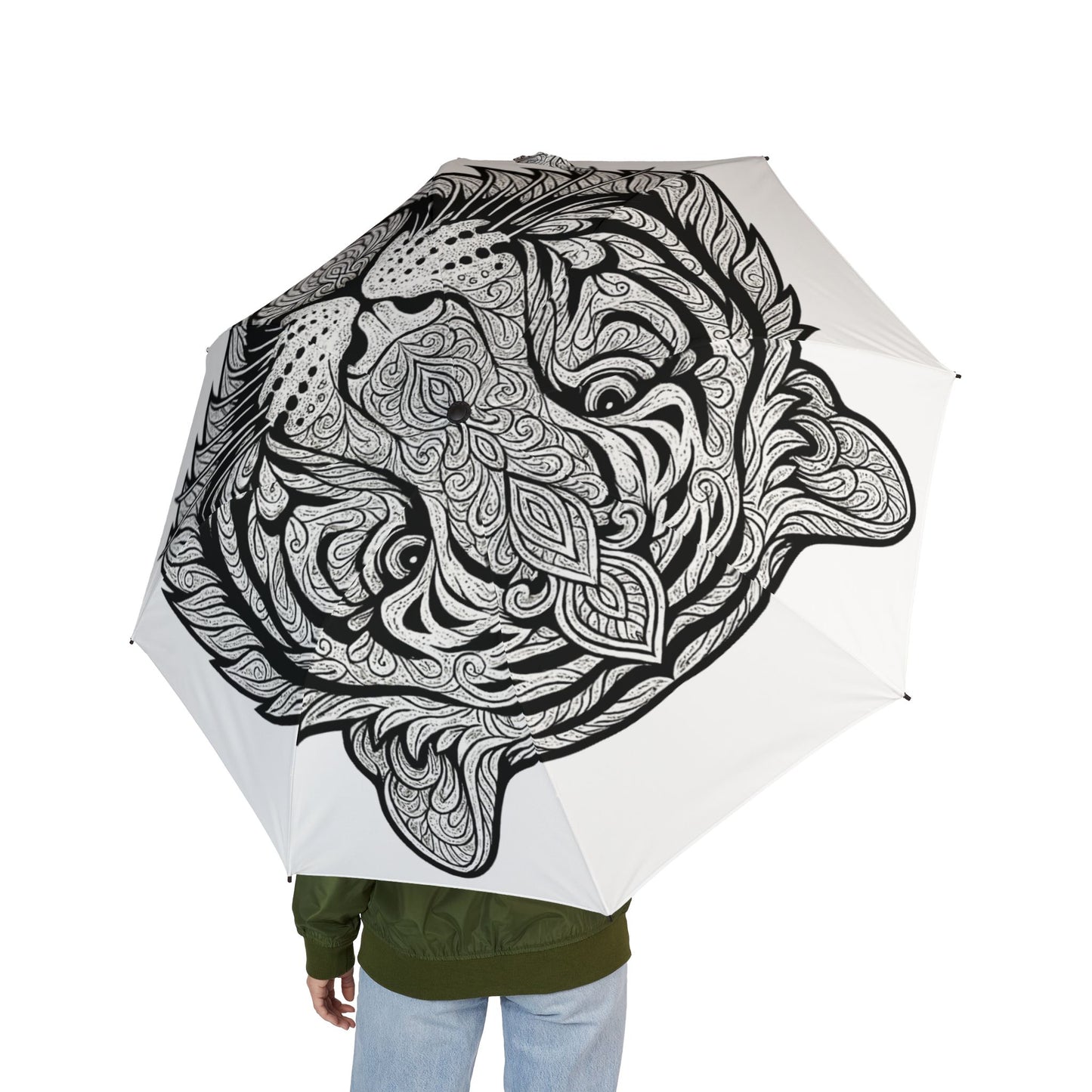 Elegant Tiger Design Umbrella, Stylish Travel Umbrella, Unique Gift for Her, Rainy Day Accessory, Foldable Sunshade