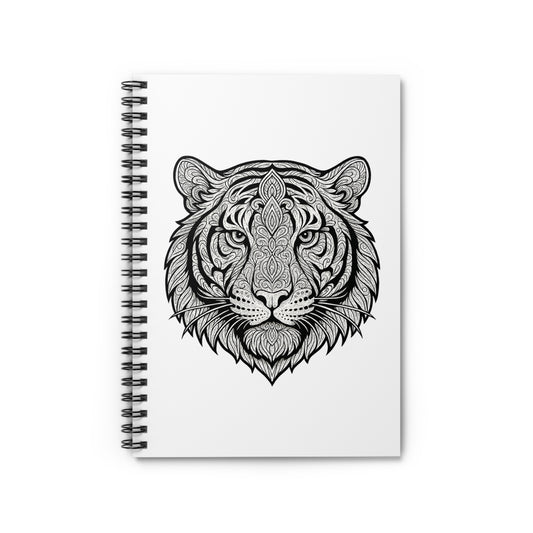 Artistic Tiger Spiral Notebook - Ruled Lines, Sketchbook for Artists, Journal for Creative Minds, Gift for Animal Lovers, Unique Stationery