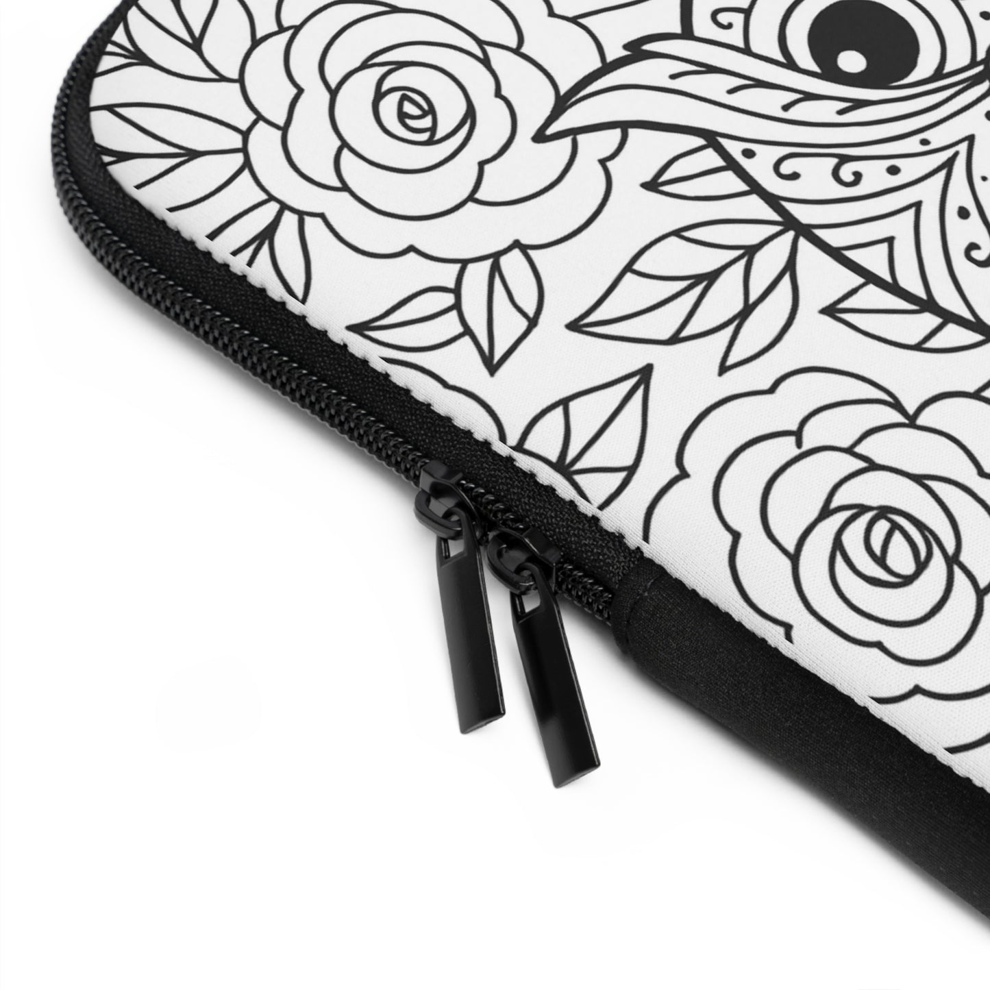 Chi Omega Owl Laptop Sleeve — Black & White Decorative Protective Case