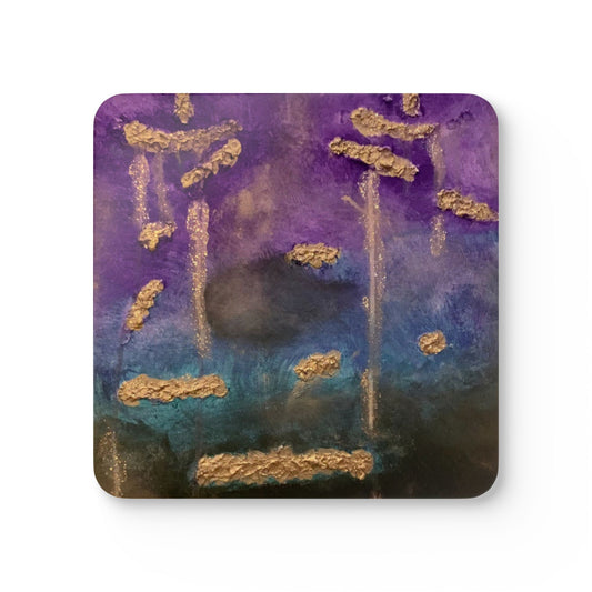 Corkwood Coaster Set titled"Out of Darkness"- by Cancer Survivor artist Tammy Schofield