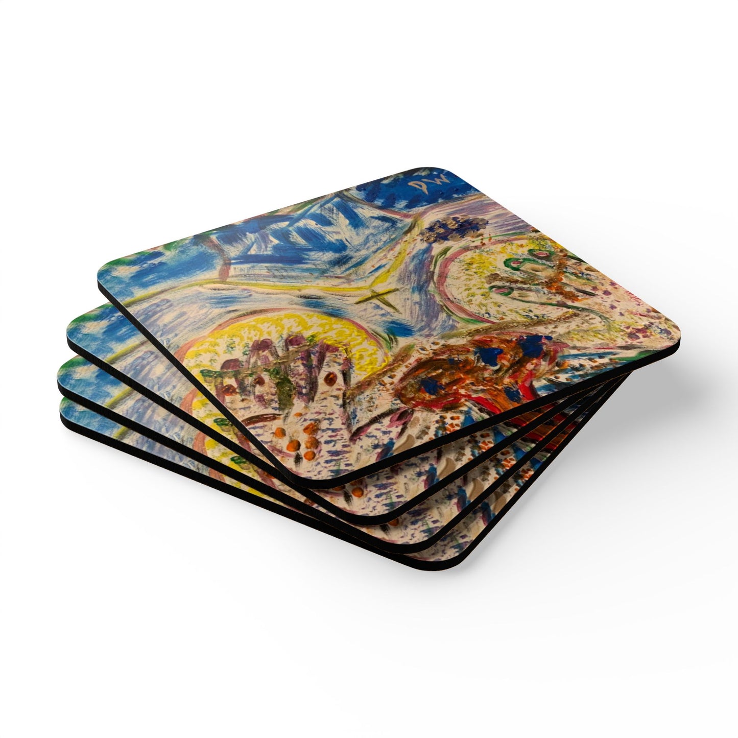 Corkwood Coaster Set - by boyfriend of cancer survivor, entitled "Through it all, I will Love and Support You"