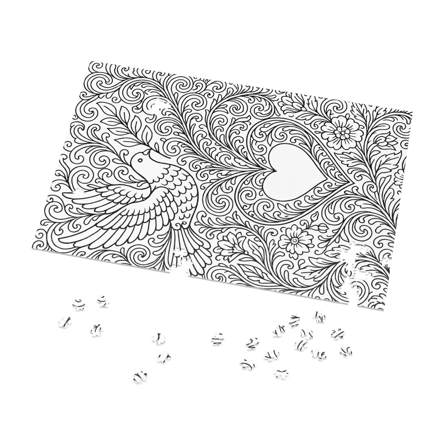 Jigsaw Puzzle: Dove and Heart