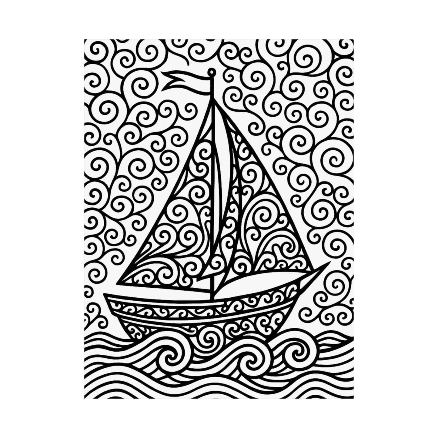 Colorable Sailboat Poster