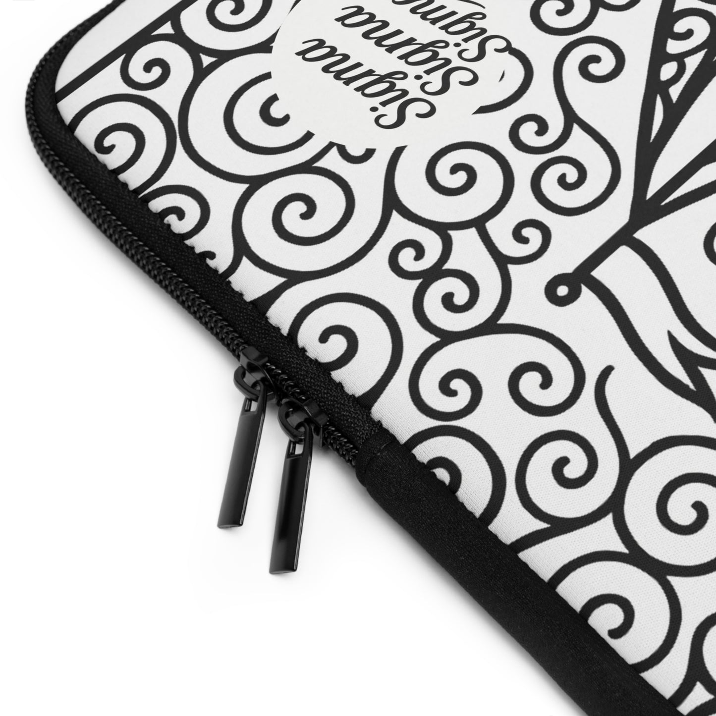 Sigma Sigma Sigma Sailboat Laptop Sleeve — Black & White Decorative Protective Case