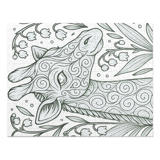 Giraffe-Themed Jigsaw Puzzle, Relaxing Puzzle for Adults, Unique Gift for Nature Lovers, Mindfulness Activity, Family Game