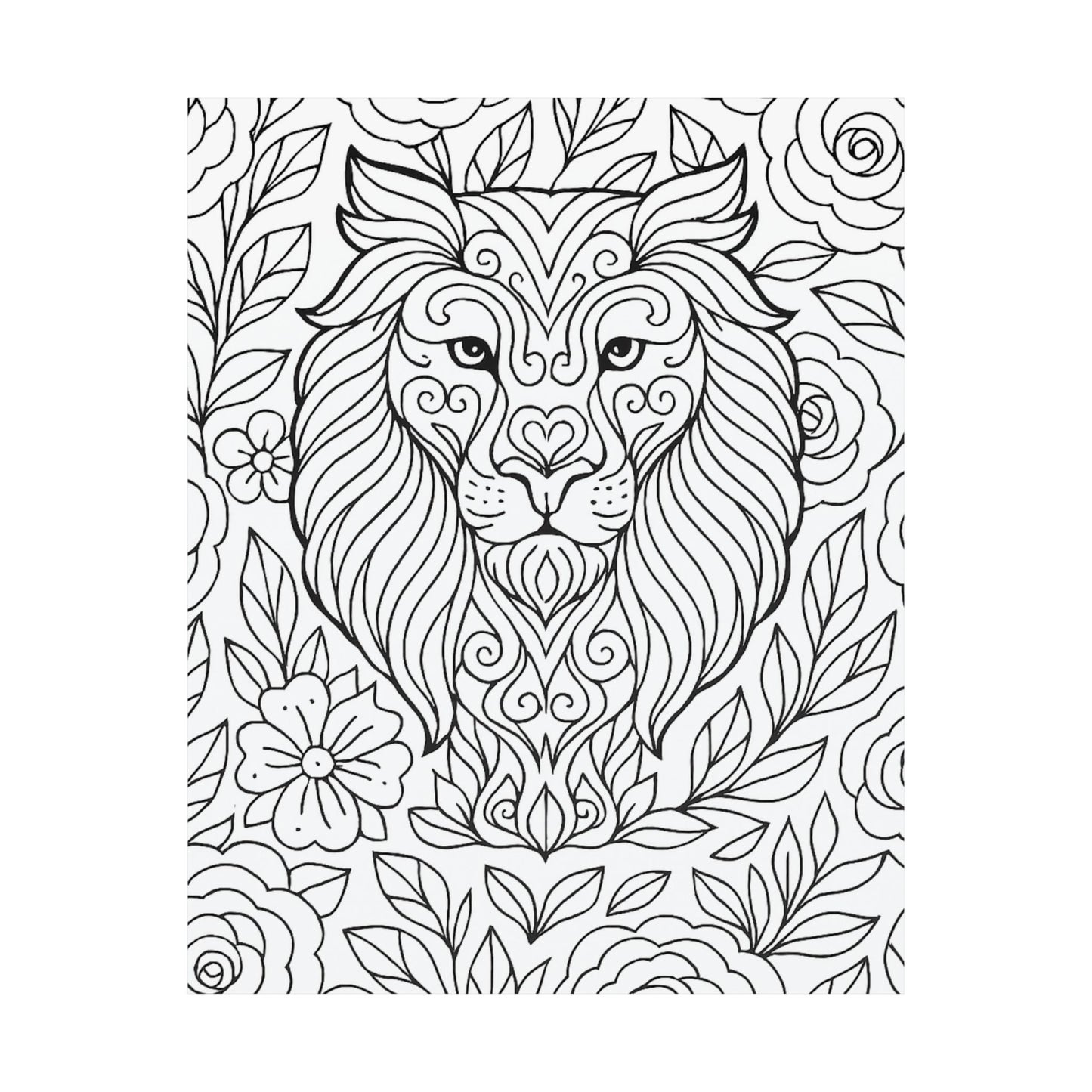 Colorable Lion Poster