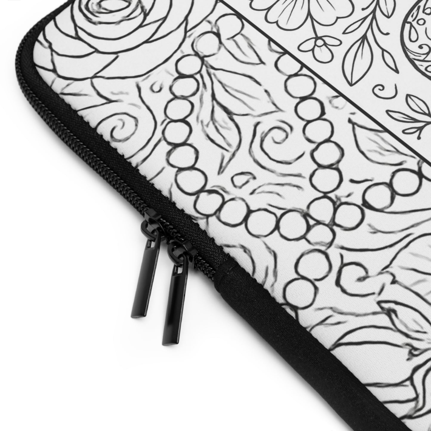 Delta Zeta Turtle Laptop Sleeve — Black & White Decorative Protective Case