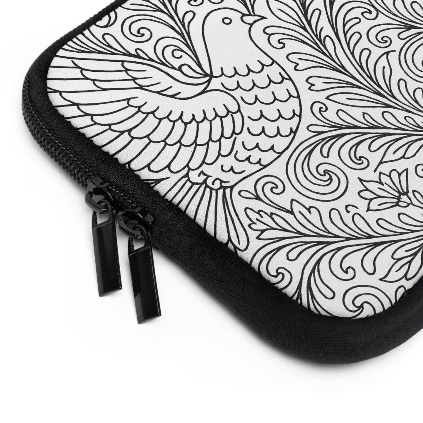 Sigma Kappa Floral Dove Laptop Sleeve — Black & White Decorative Protective Case