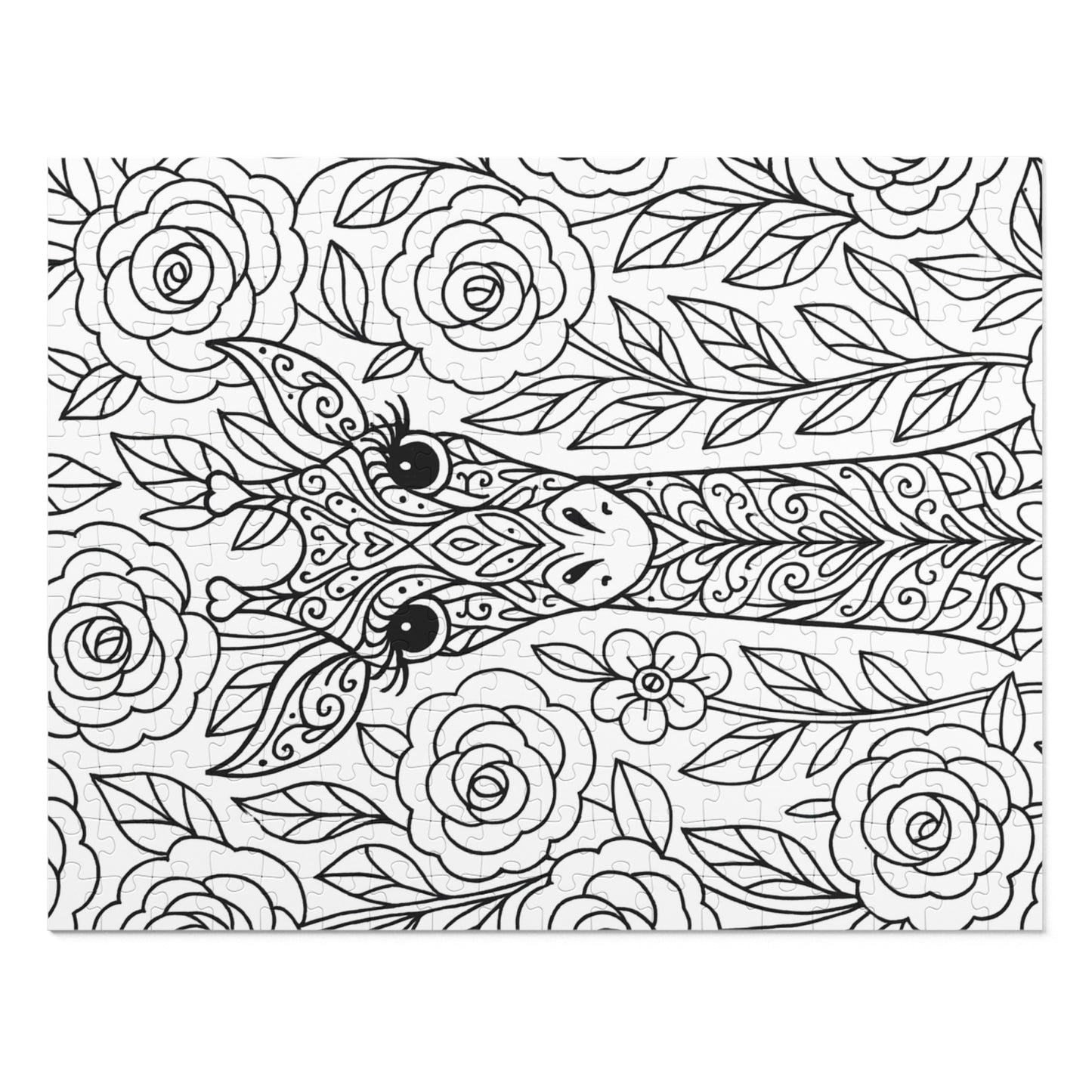 Adult Coloring Giraffe Jigsaw Puzzle with Tin – Mindfulness Puzzle for Stress Relief & Gifts