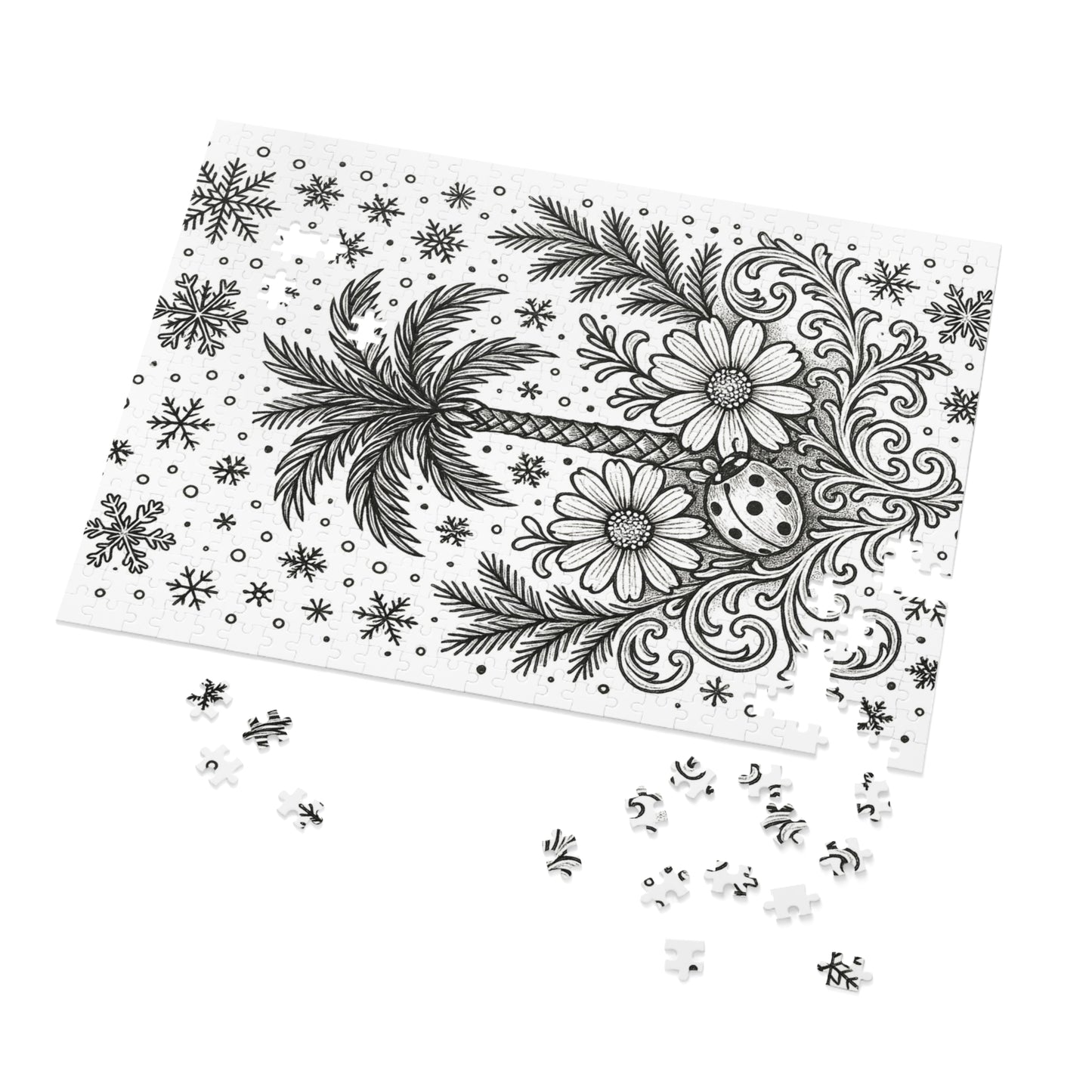 Jigsaw Puzzle: Palm Tree and Lady Bug