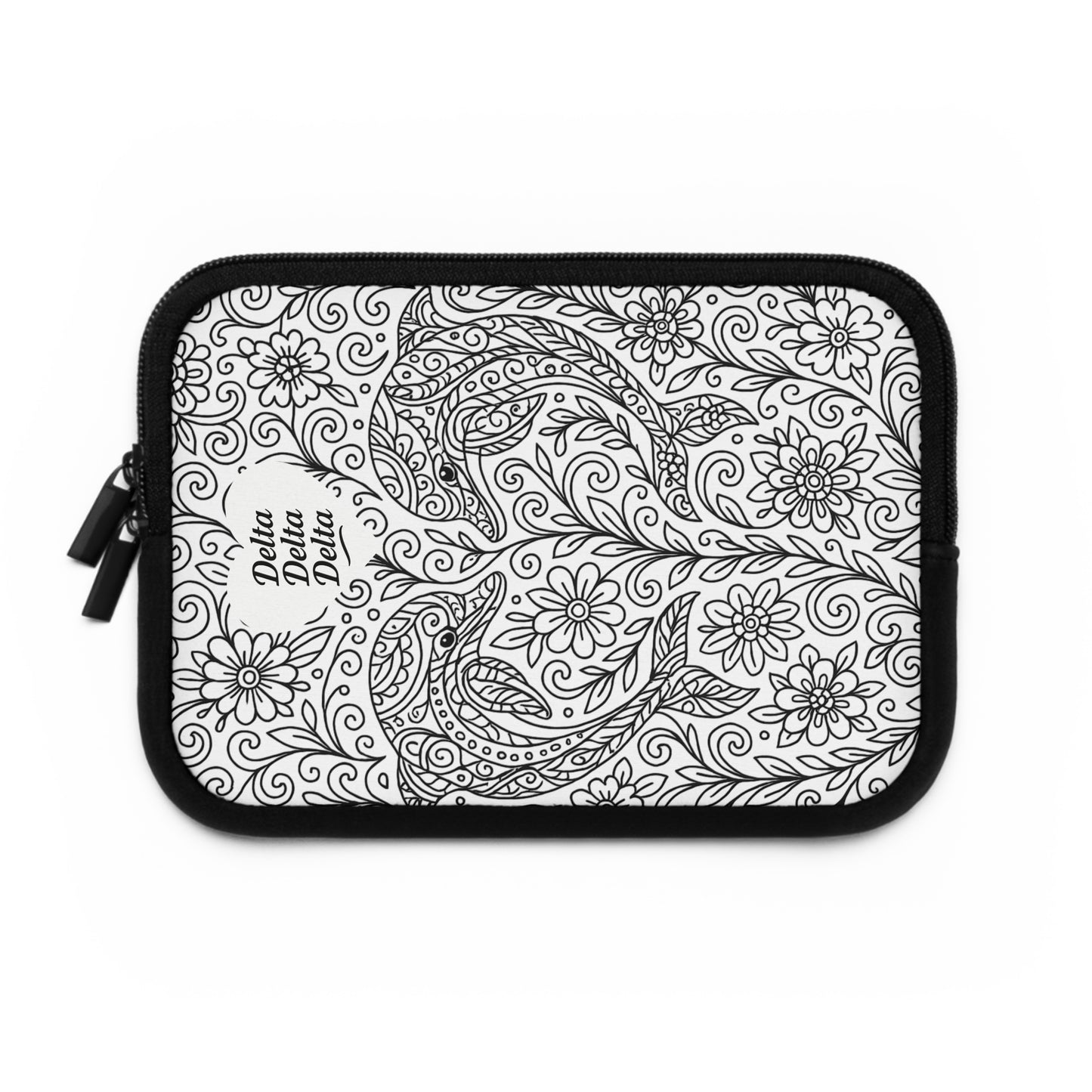 Delta Delta Delta Dolphins Laptop Sleeve — Black & White Decorative Protective Case