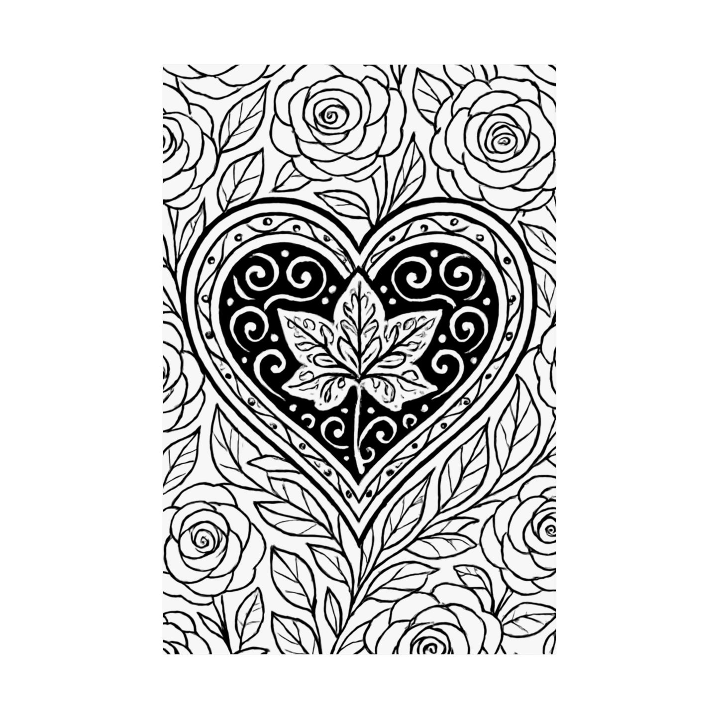 Colorable Ivy Leaf Poster