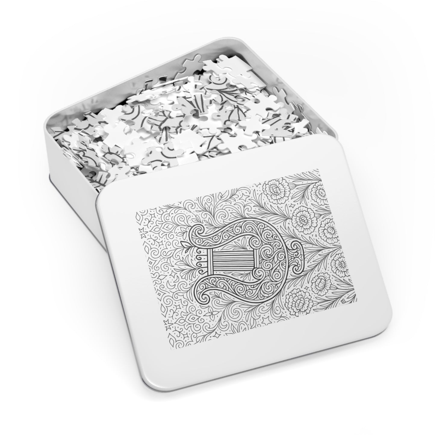 Jigsaw Puzzle: Ornate Lyre and Carnations