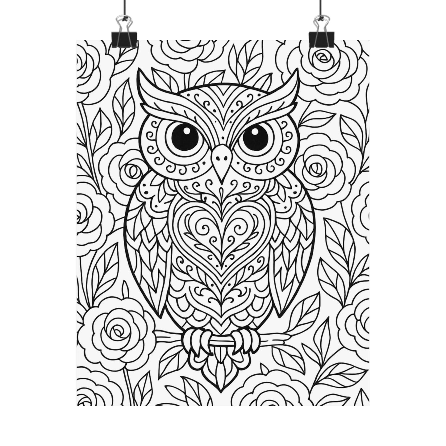 Colorable Owl Poster