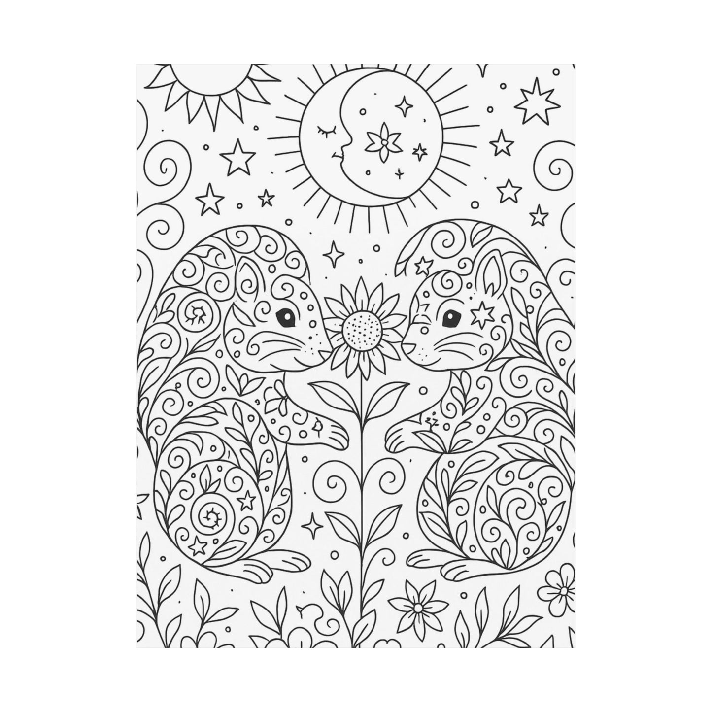 Colorable Squirrel Poster