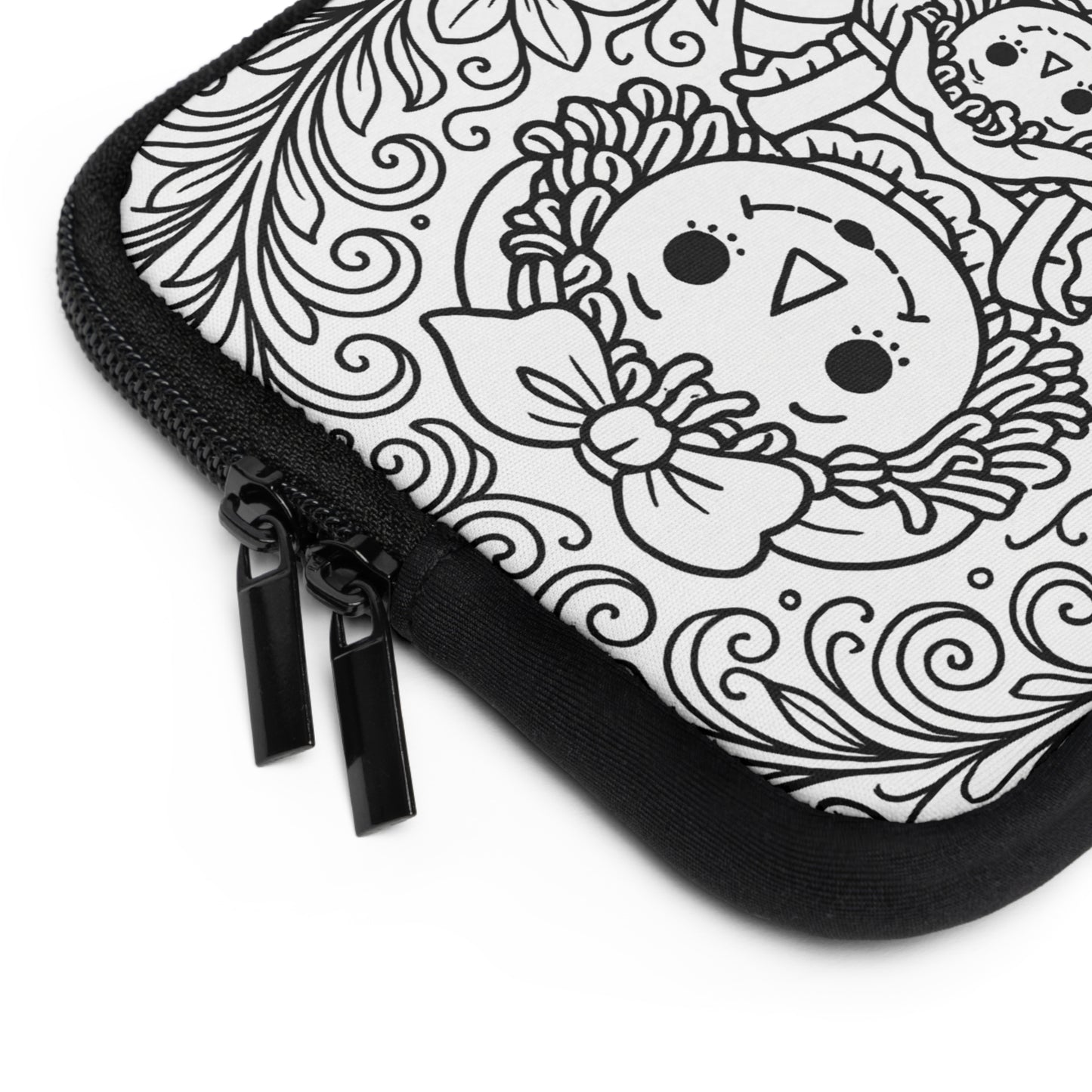 Delta Gamma Raggedy Ann Laptop Sleeve — Black & White Decorative Protective Case
