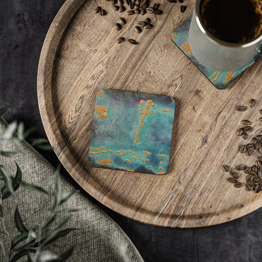 Corkwood Coaster Set - by Cancer Survivor artist Maureen Fedge, entitled "There is Light and Beauty Out of the Darkness"