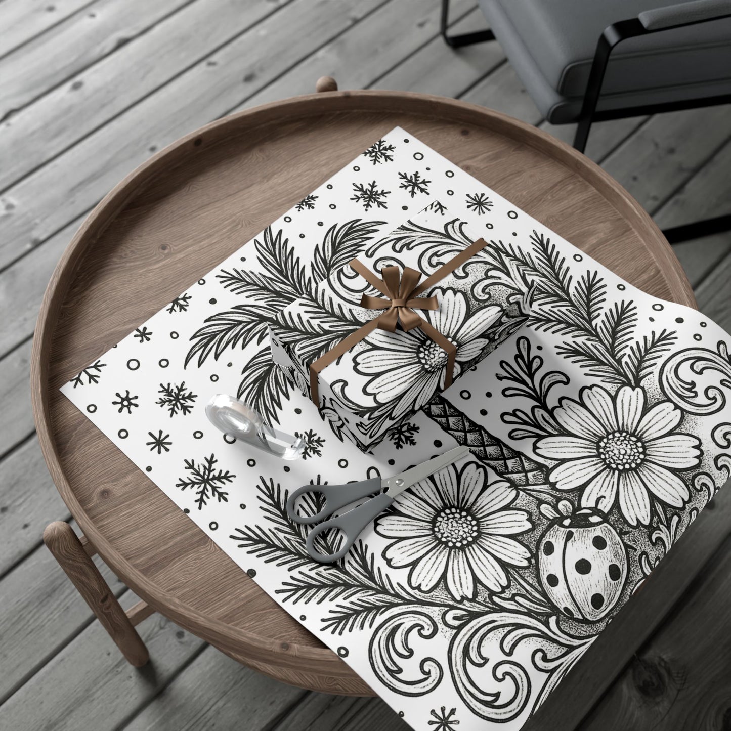 Color Me Collection - Sorority Gift Wrap Palm Tree and Lady Bug