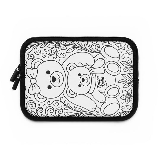 Kappa Delta Bear Laptop Sleeve — Black & White Decorative Protective Case