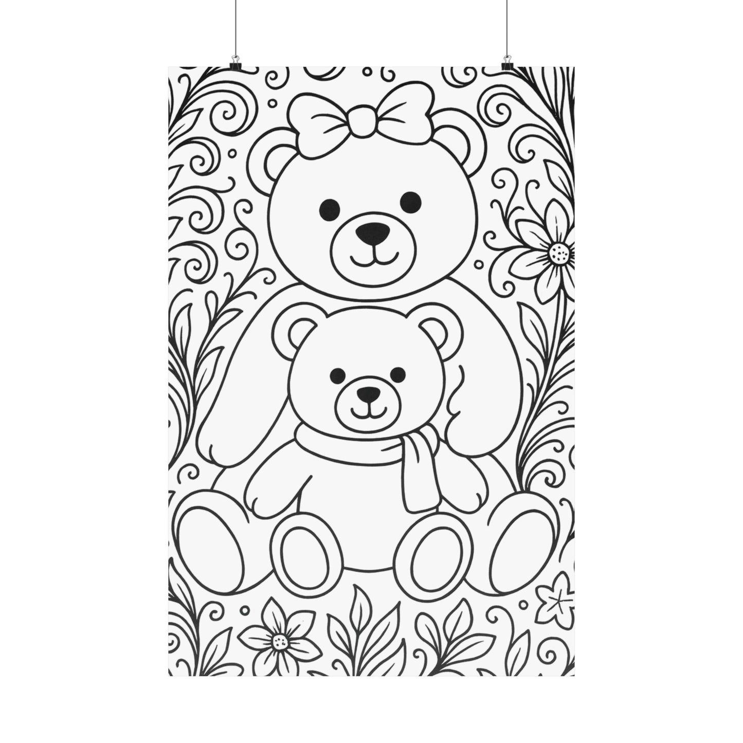 Colorable Bear Poster