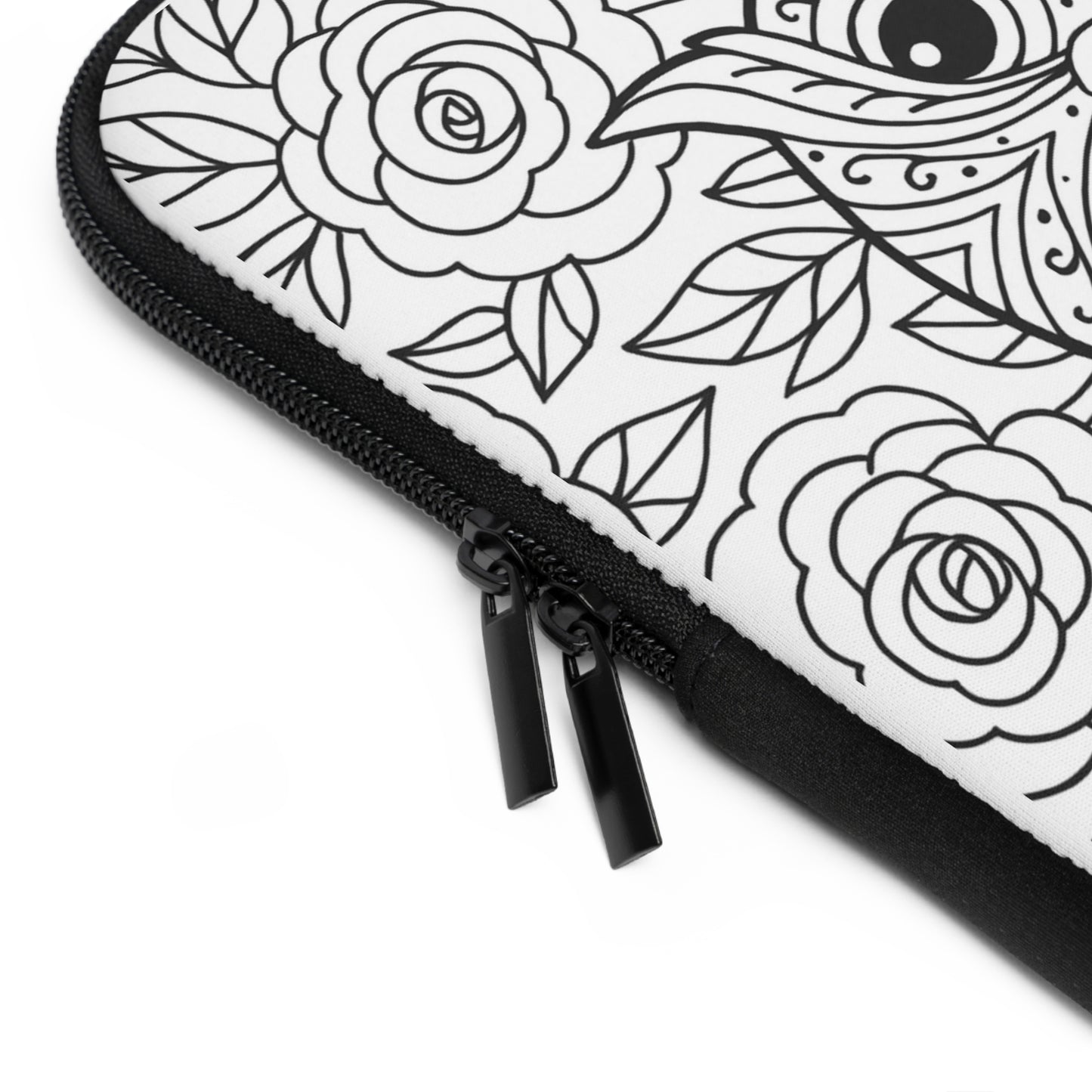 Chi Omega Owl Laptop Sleeve — Black & White Decorative Protective Case