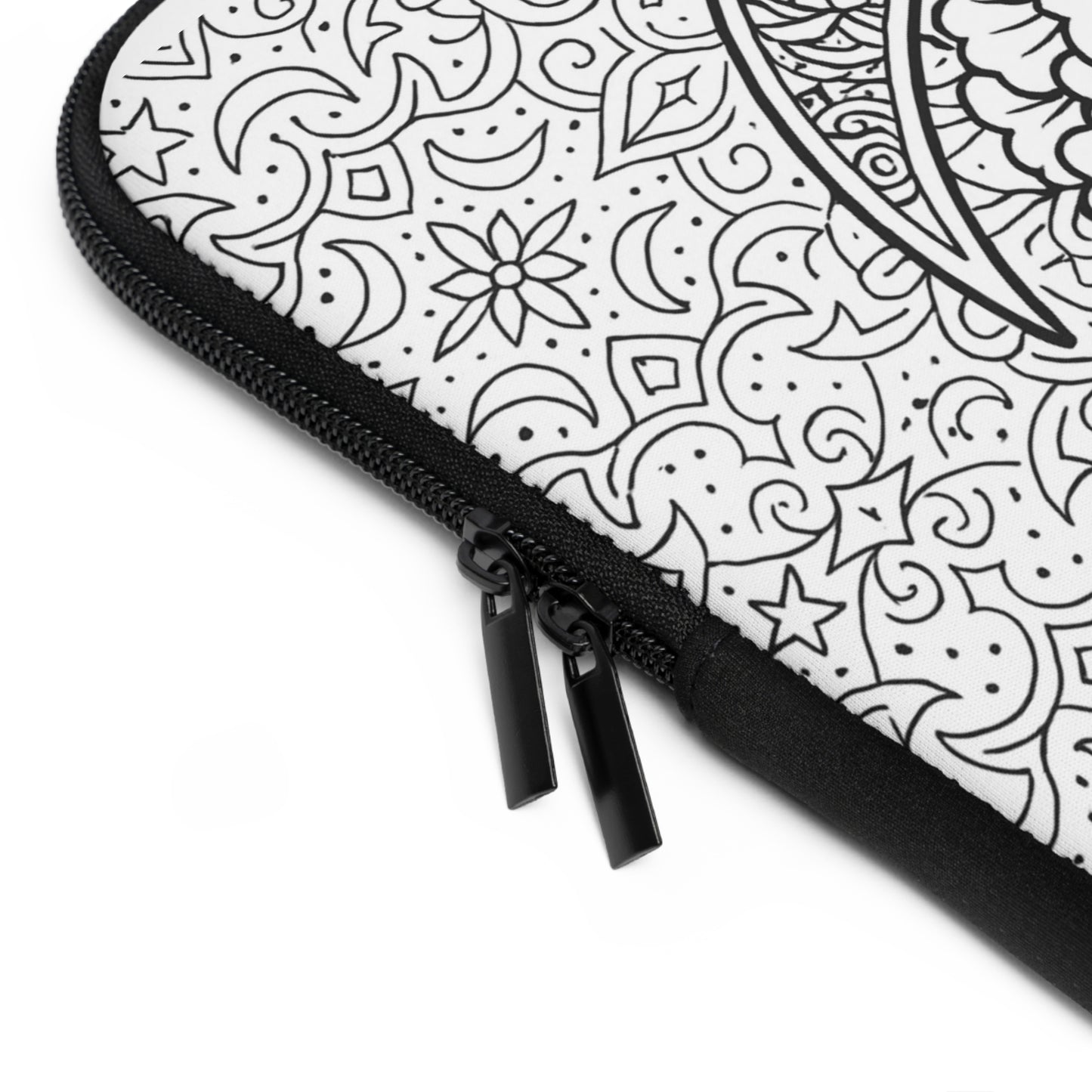 Gamma Phi Beta Crescent Moon Laptop Sleeve — Black & White Decorative Protective Case