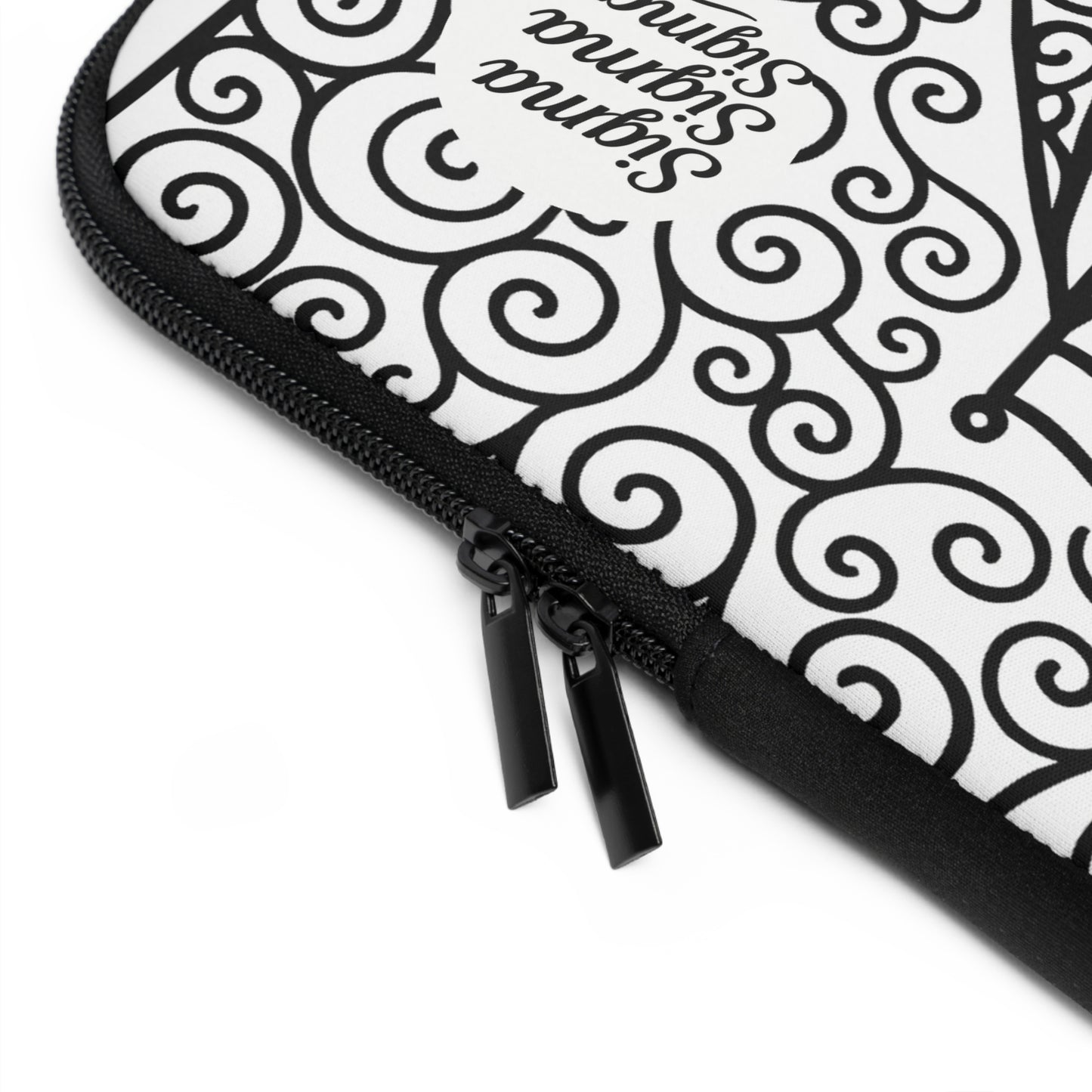 Sigma Sigma Sigma Sailboat Laptop Sleeve — Black & White Decorative Protective Case