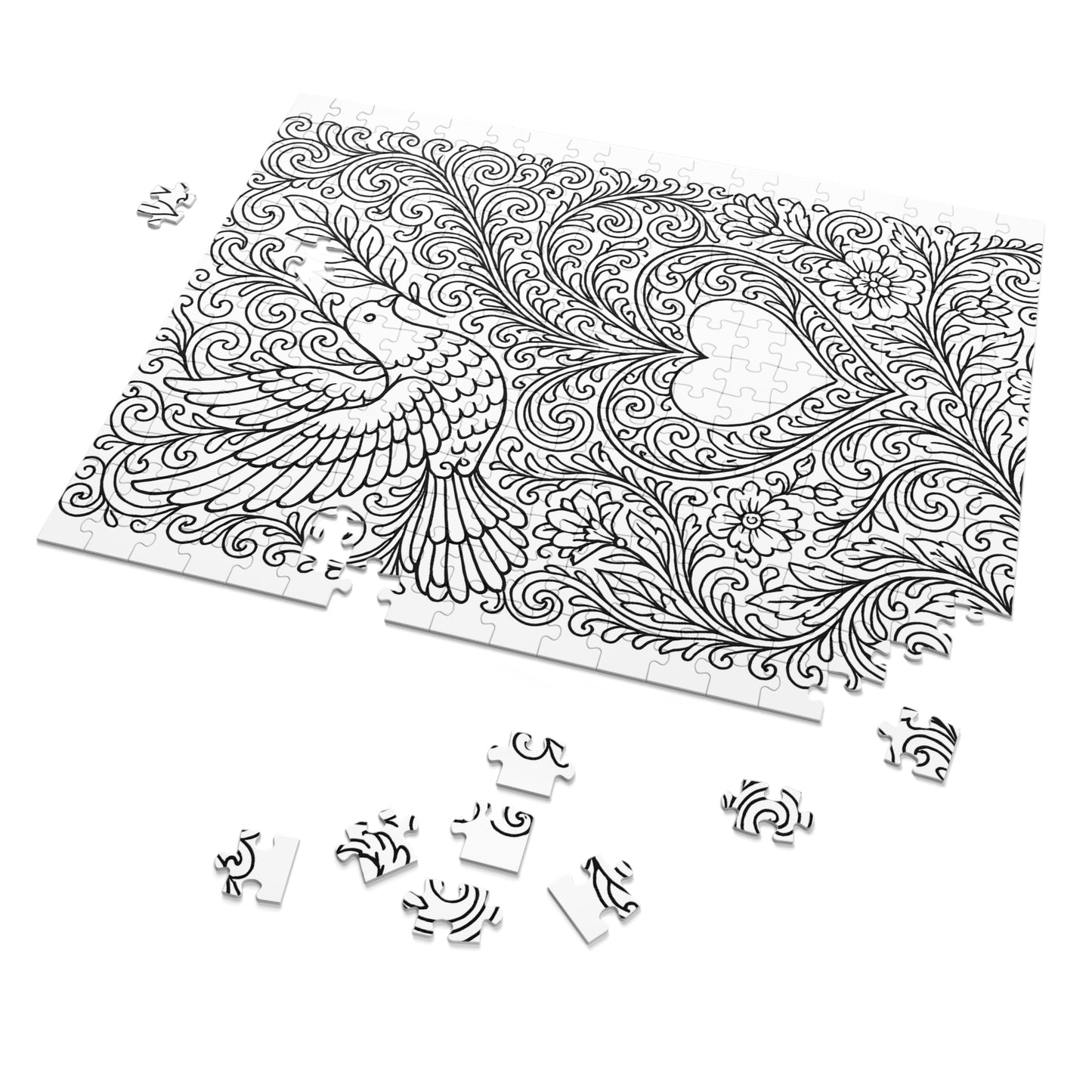 Jigsaw Puzzle: Dove and Heart