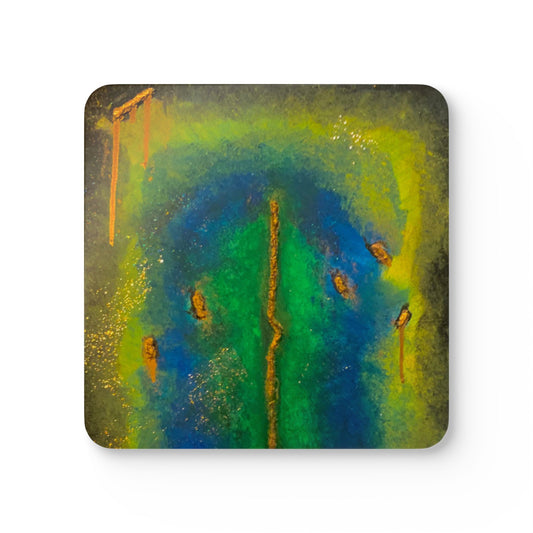 Corkwood Coaster Set titled "Shera" - by Cancer Survivor artist Ginger Swaggerty