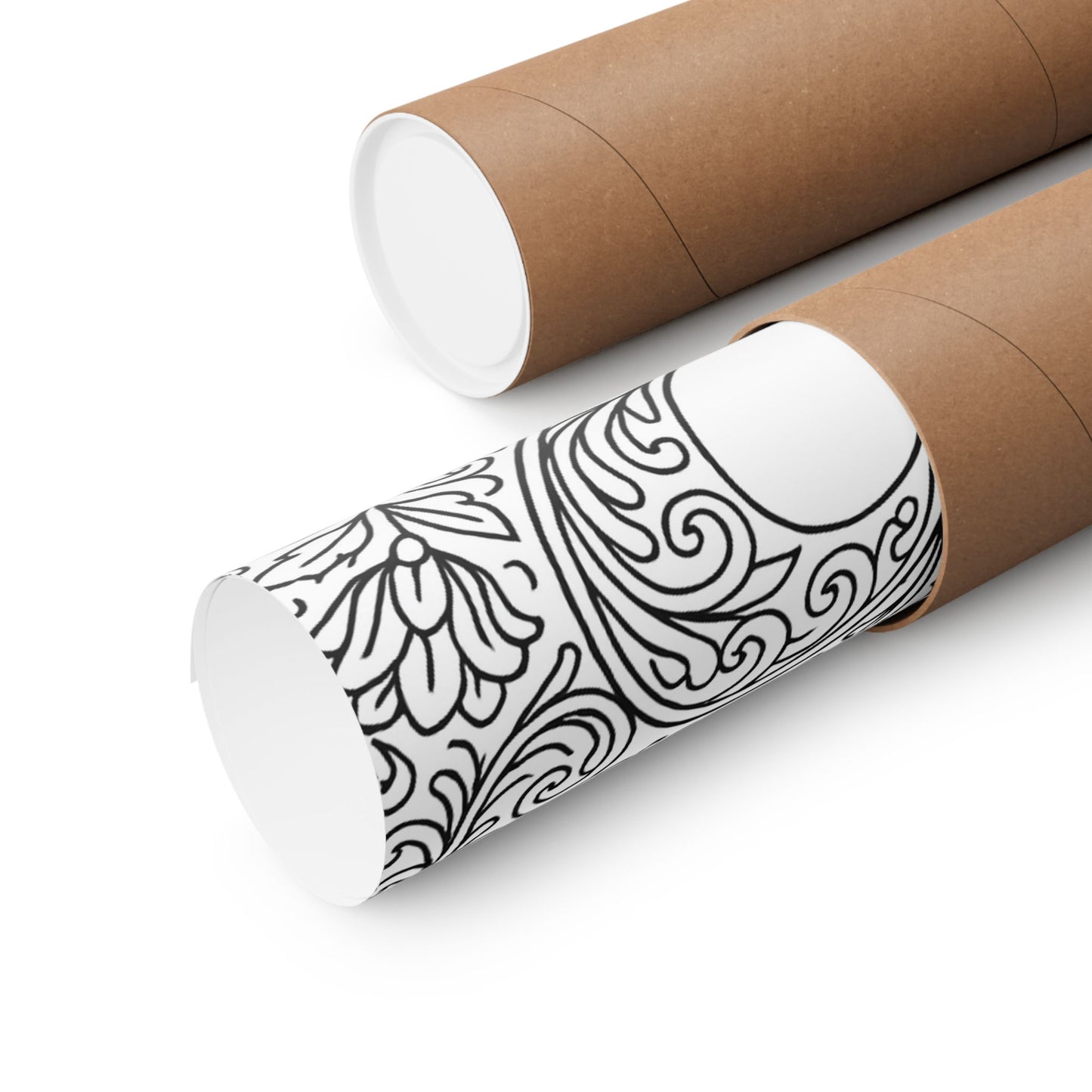 Colorable Dove and Heart Poster