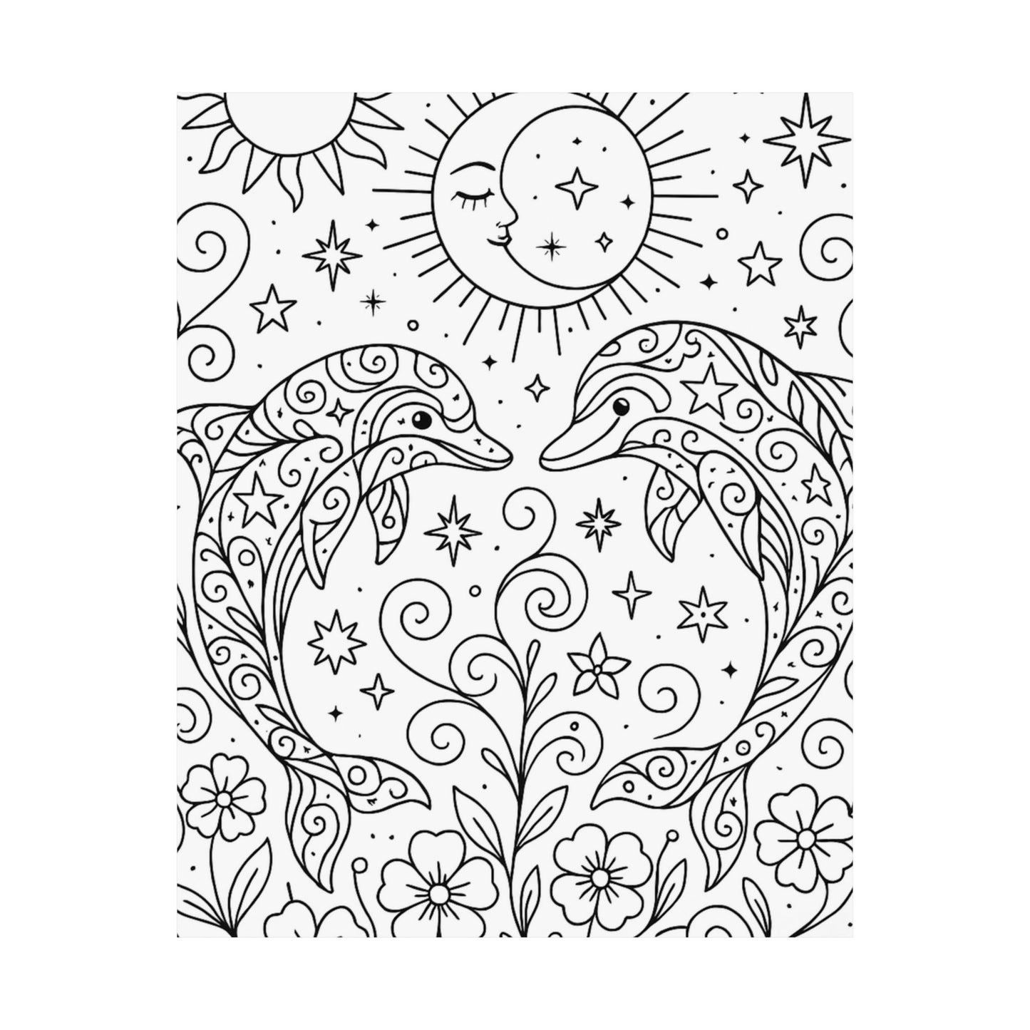 Colorable Dolphins Poster