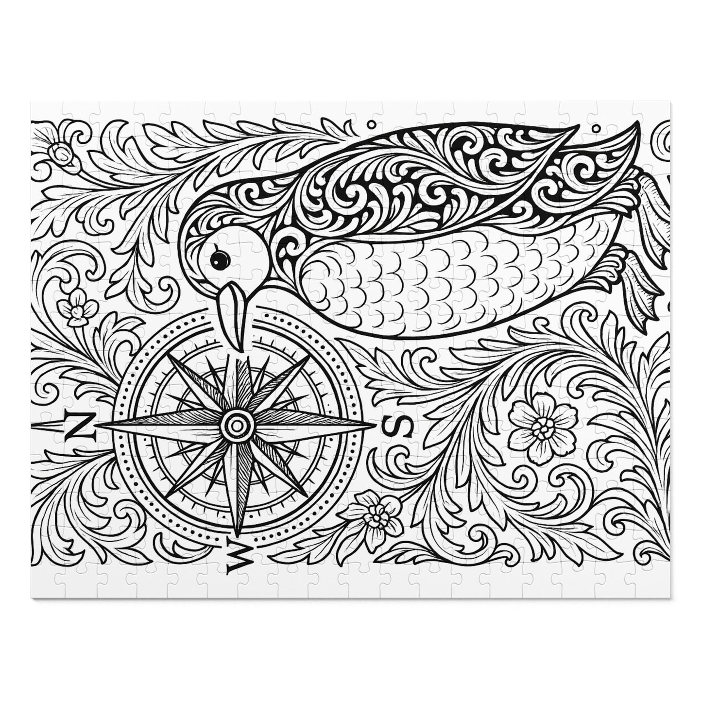 Jigsaw Puzzle: Penguin and Compass