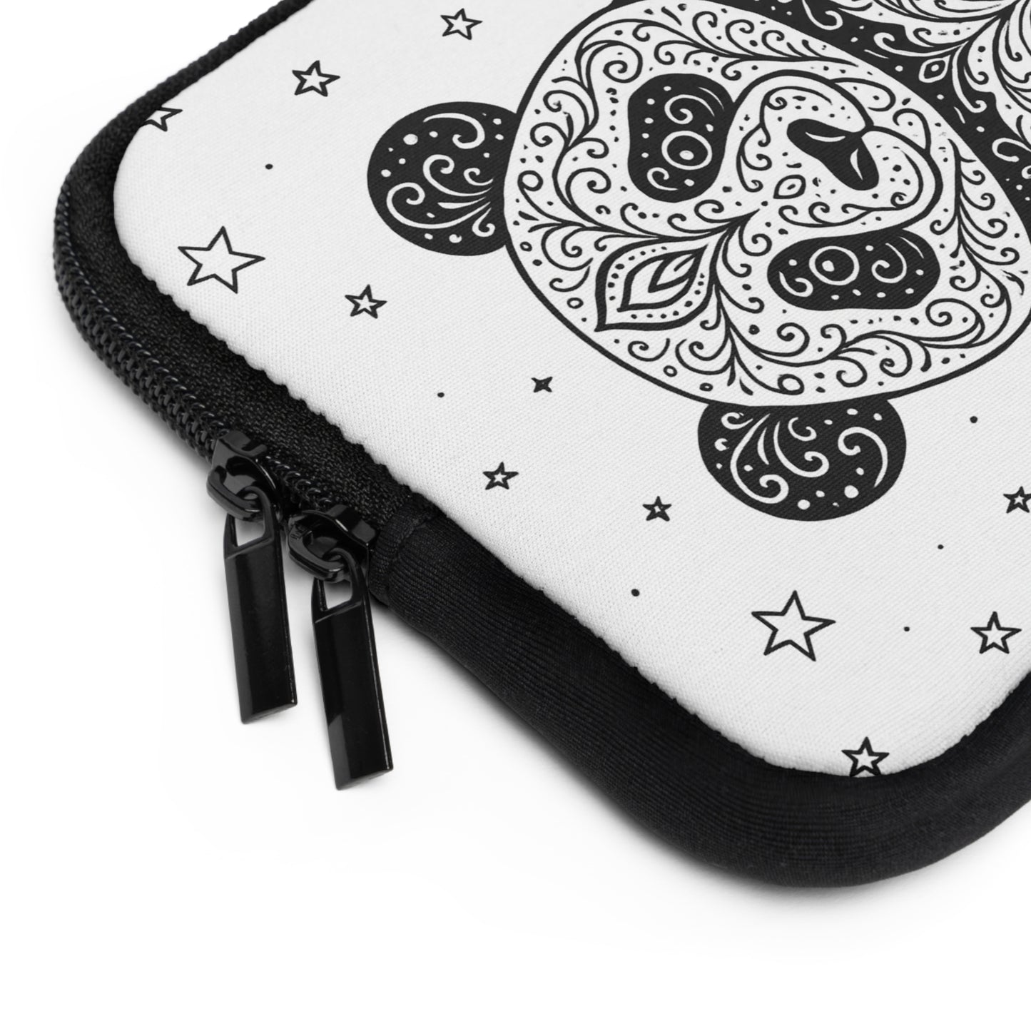 Alpha Omicron Pi Panda Laptop Sleeve — Black & White Decorative Protective Case