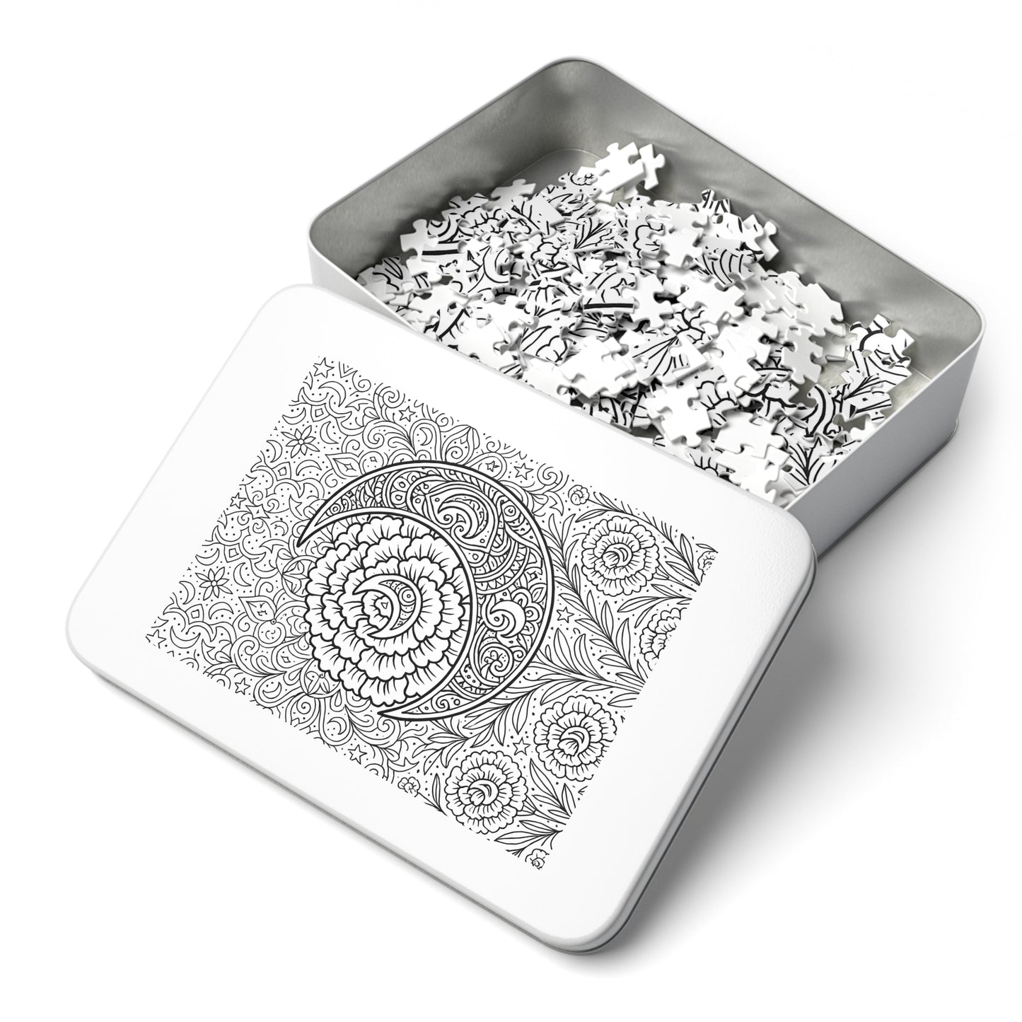 Jigsaw Puzzle: Crescent Moon and Carnations