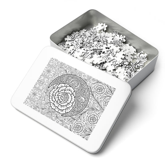 Jigsaw Puzzle: Crescent Moon and Carnations