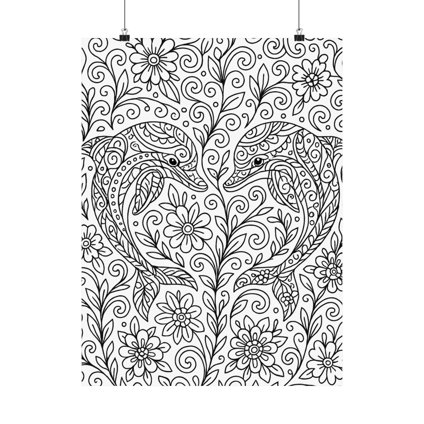 Colorable Dolphins Poster