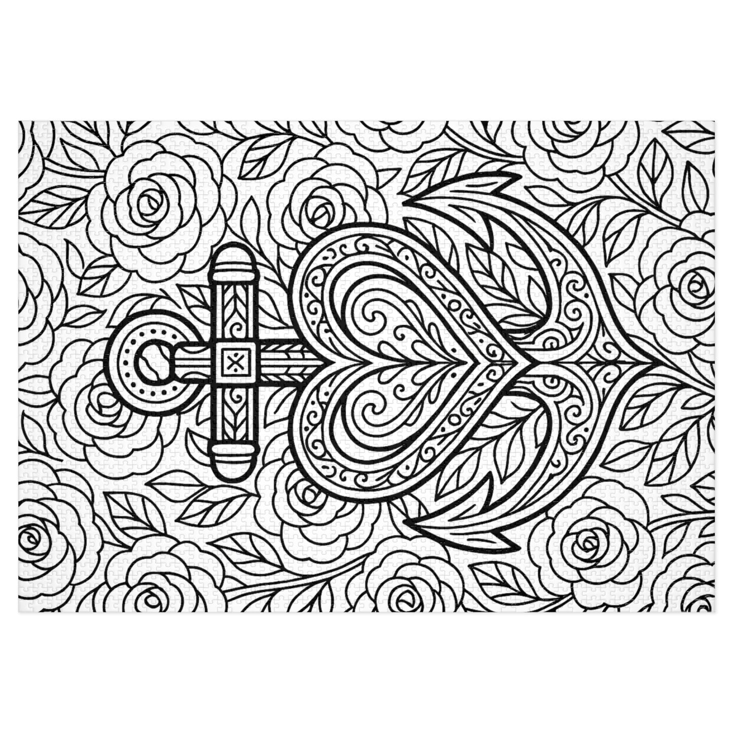 Adult Coloring Anchor Jigsaw Puzzle with Tin – Mindfulness Puzzle for Stress Relief & Gifts
