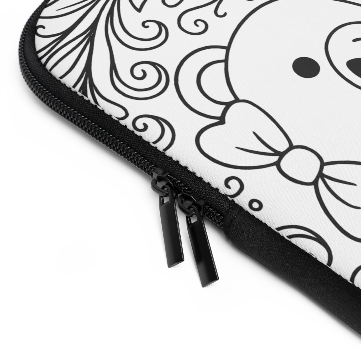 Kappa Delta Bear Laptop Sleeve — Black & White Decorative Protective Case