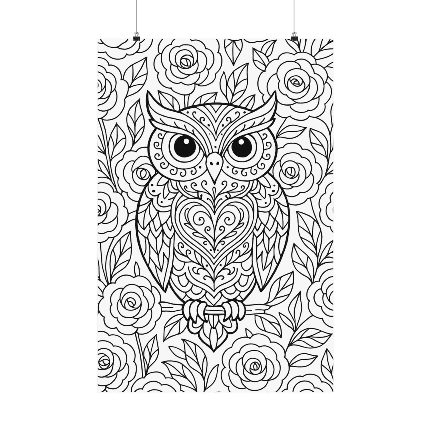 Colorable Owl Poster