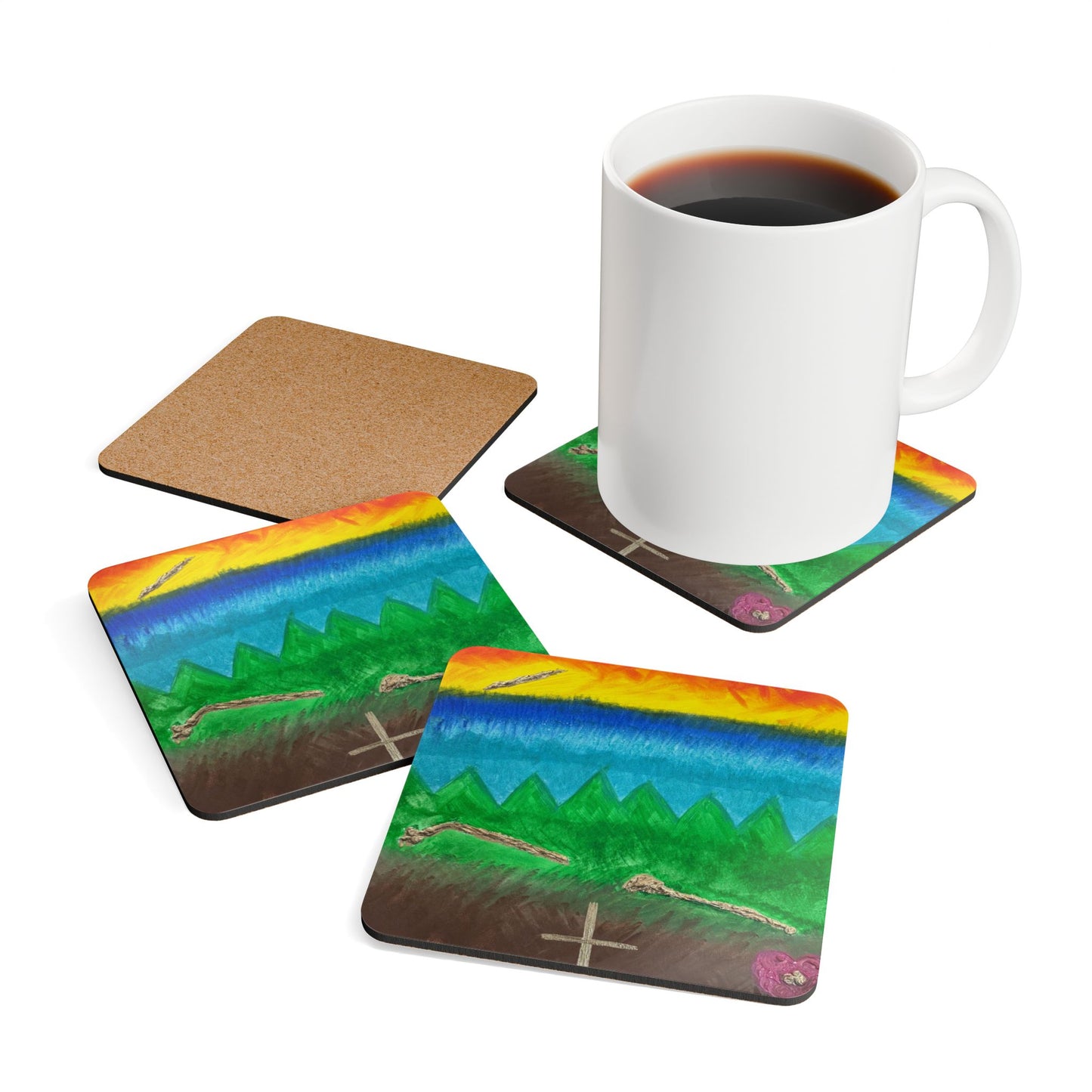 Corkwood Coaster Set - by Cancer Survivor artist Nicole Matherne