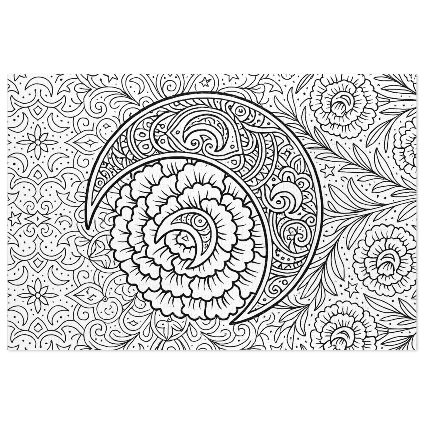 Jigsaw Puzzle: Crescent Moon and Carnations