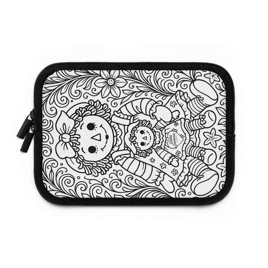 Delta Gamma Raggedy Ann Laptop Sleeve — Black & White Decorative Protective Case