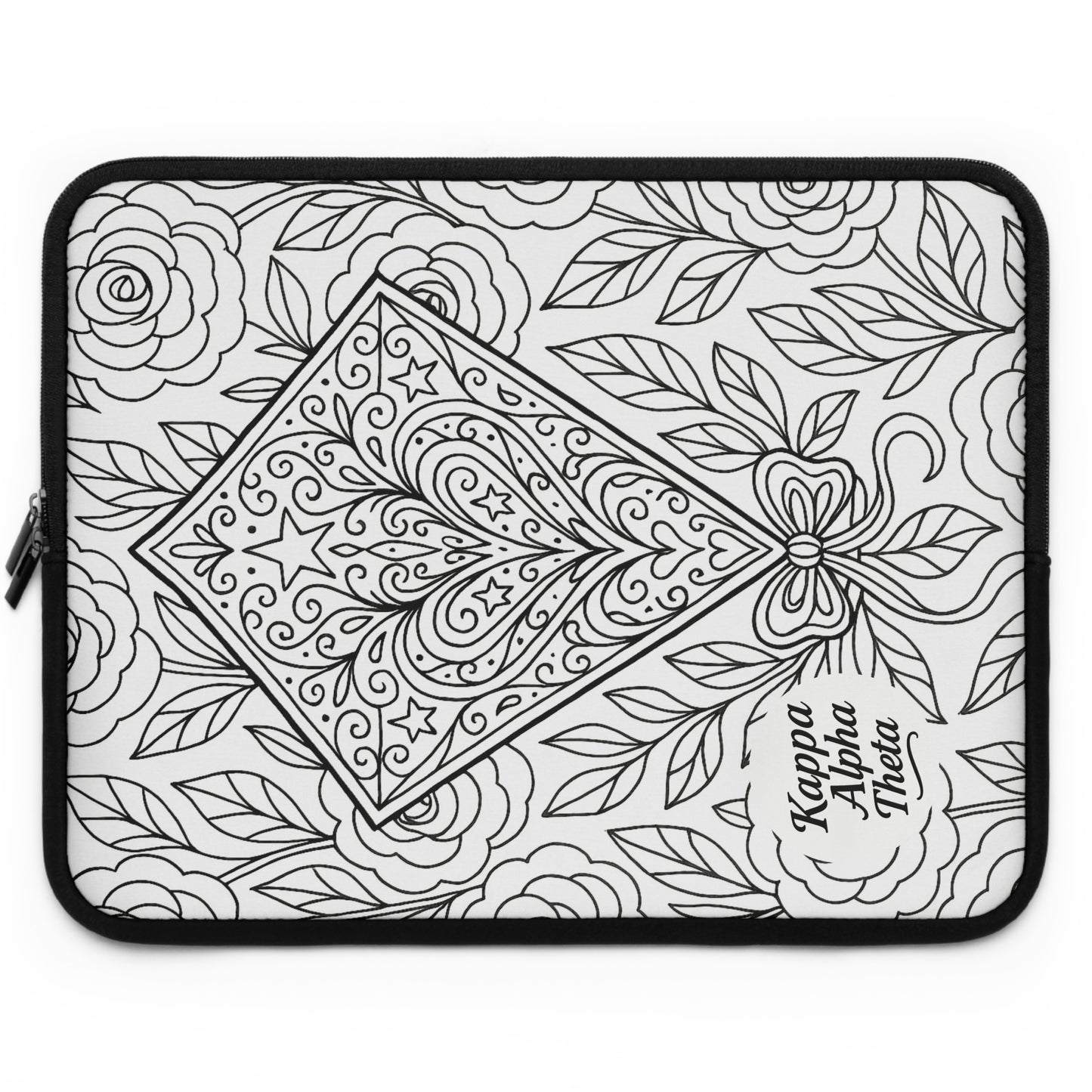Kappa Alpha Theta Kite Laptop Sleeve — Black & White Decorative Protective Case