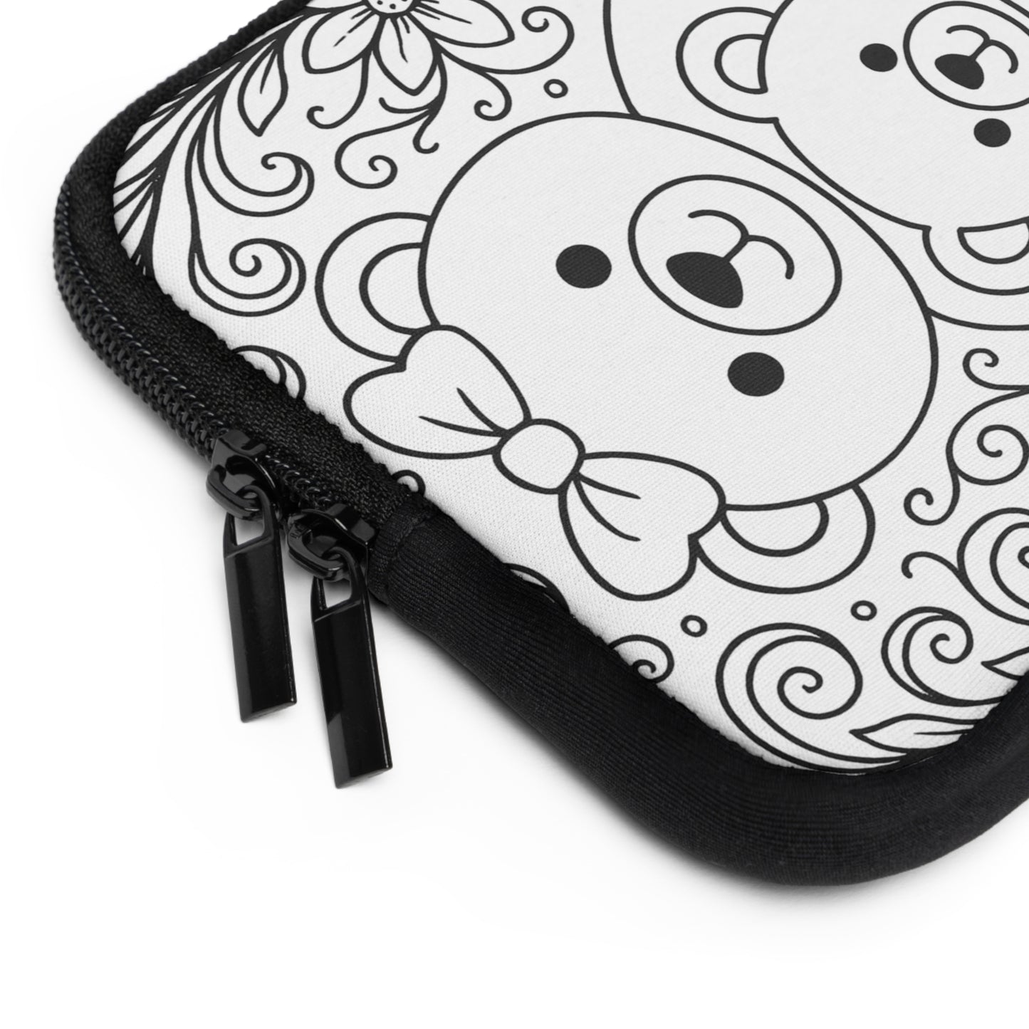 Kappa Delta Bear Laptop Sleeve — Black & White Decorative Protective Case