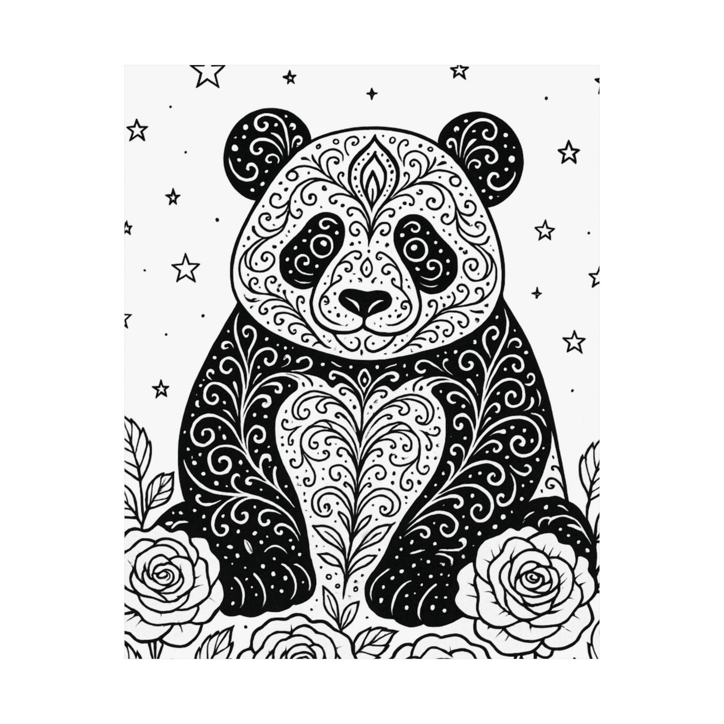 Colorable Panda Poster
