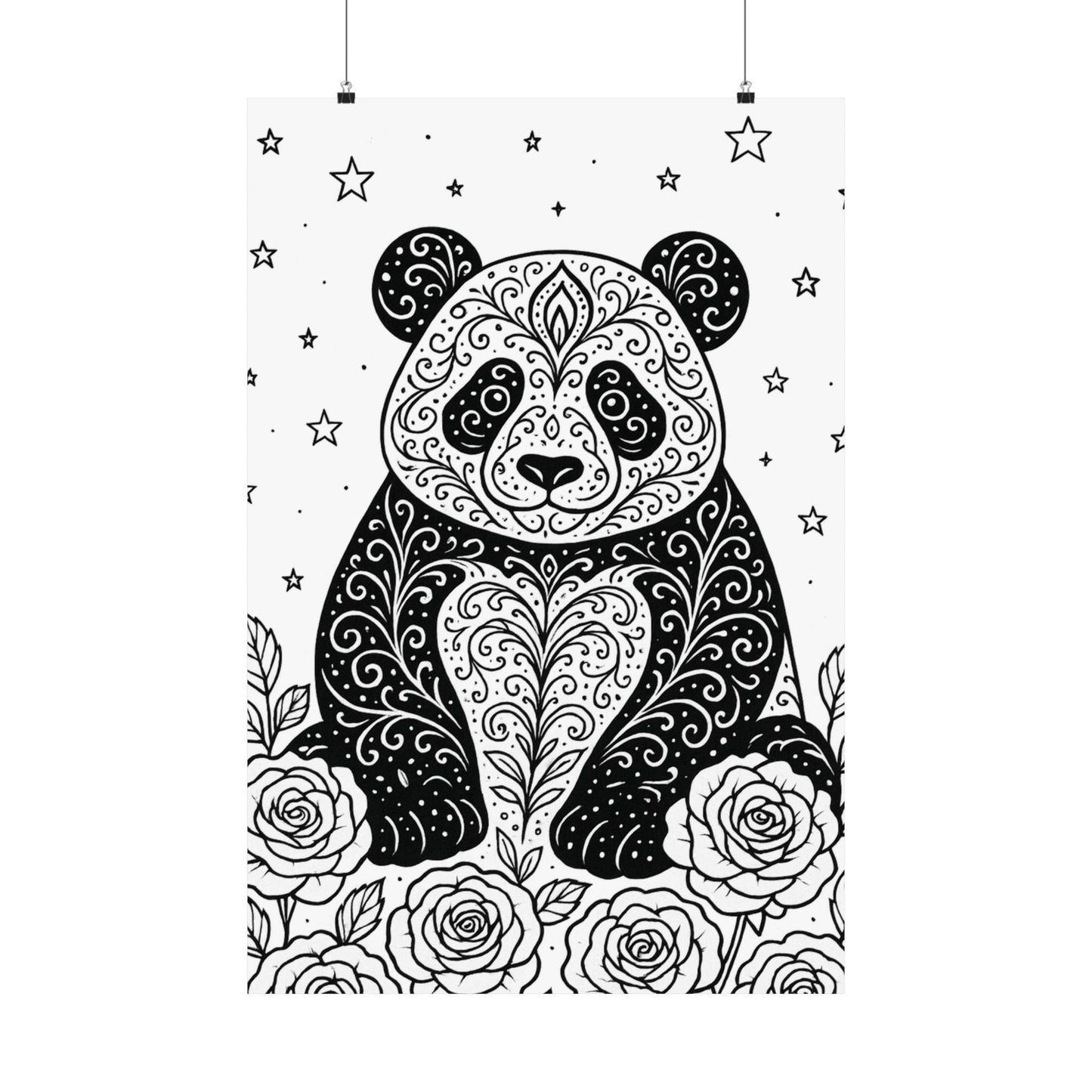 Colorable Panda Poster
