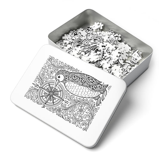 Jigsaw Puzzle: Penguin and Compass