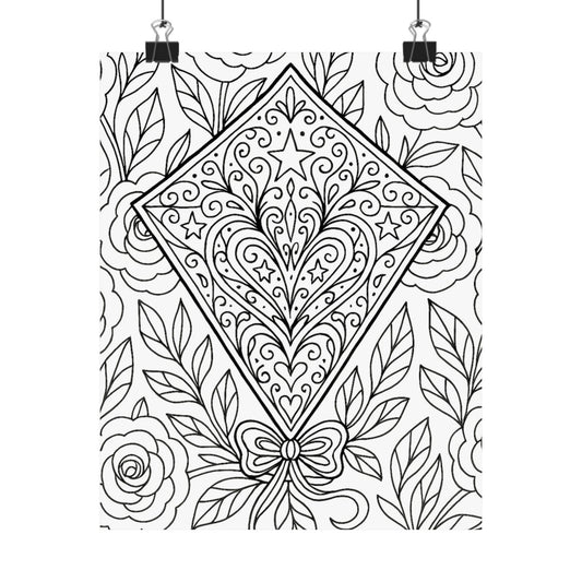 Colorable Kite Poster