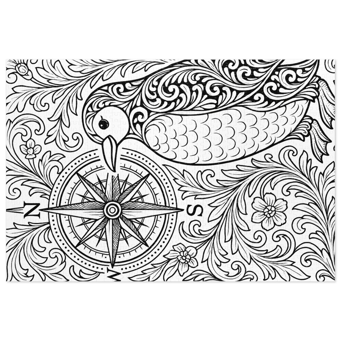 Jigsaw Puzzle: Penguin and Compass